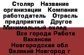 Столяр › Название организации ­ Компания-работодатель › Отрасль предприятия ­ Другое › Минимальный оклад ­ 27 000 - Все города Работа » Вакансии   . Новгородская обл.,Великий Новгород г.